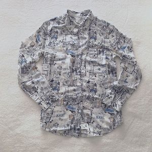 Club Monaco Silk Front Button Down Blouse Size XS